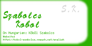 szabolcs kobol business card